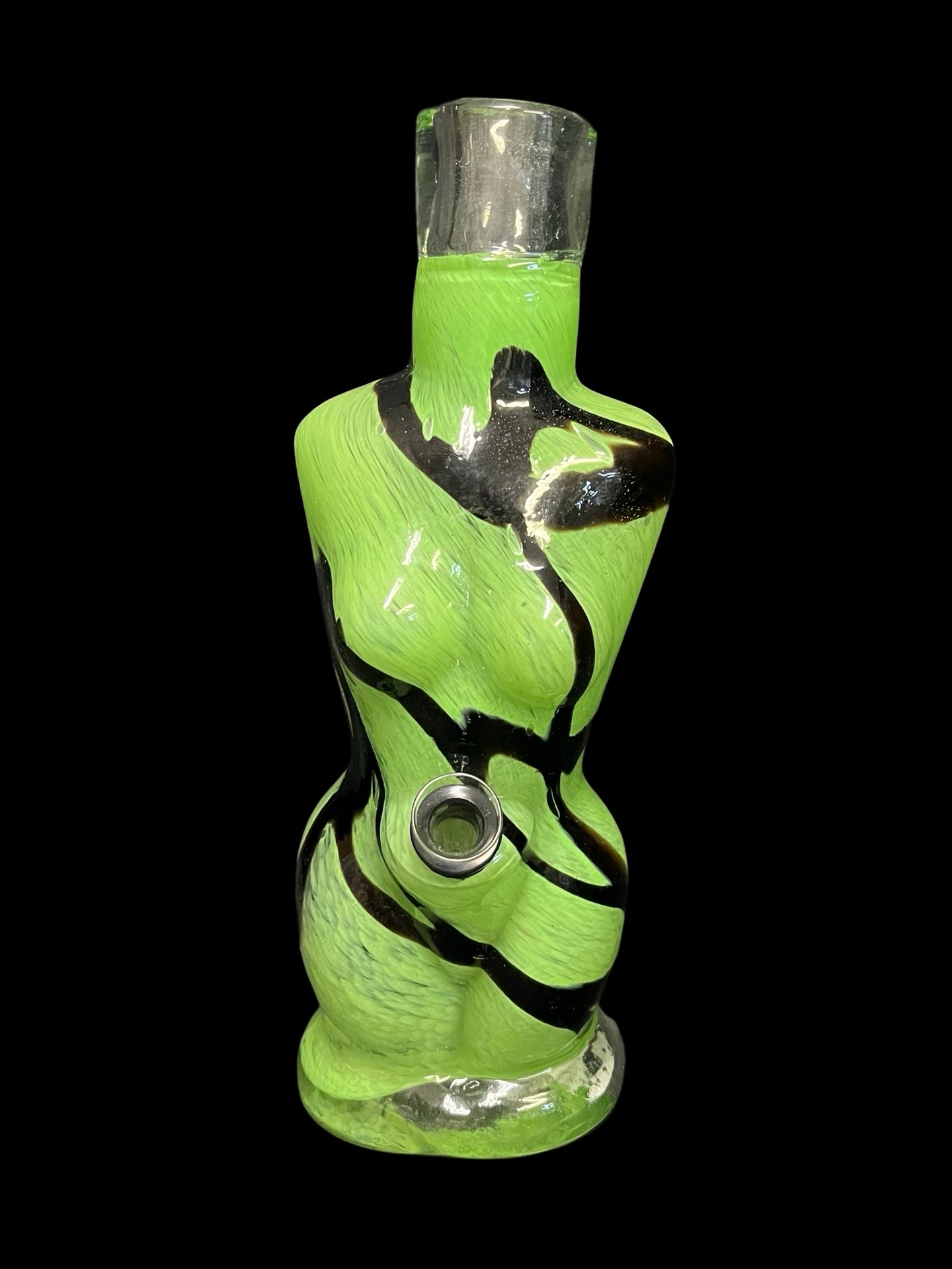 10" Tall Goddess Water Pipe Retro Glass