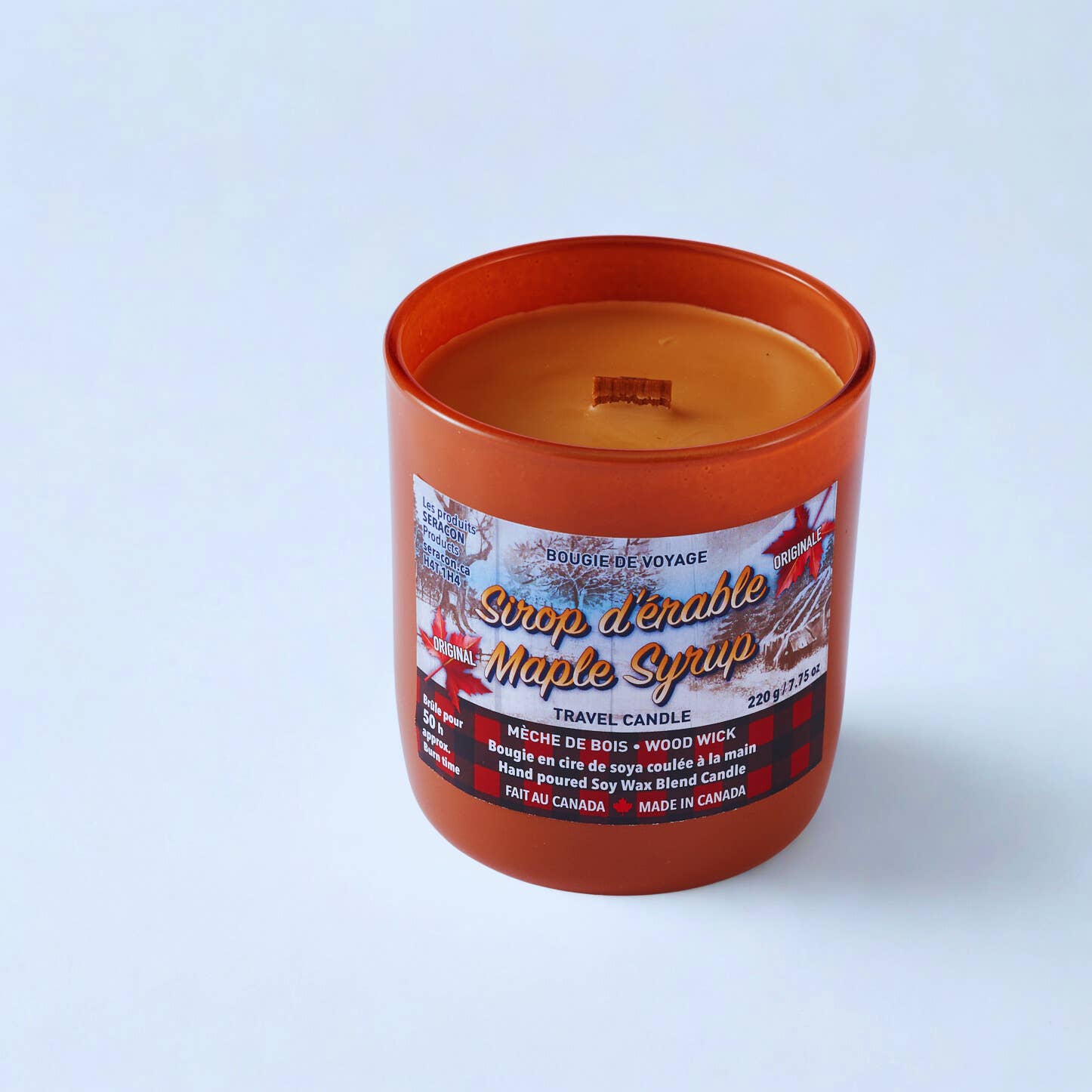 Maple Syrup Candle in Amber Glass : Wooden Wick - Modern Hustle Marketplace